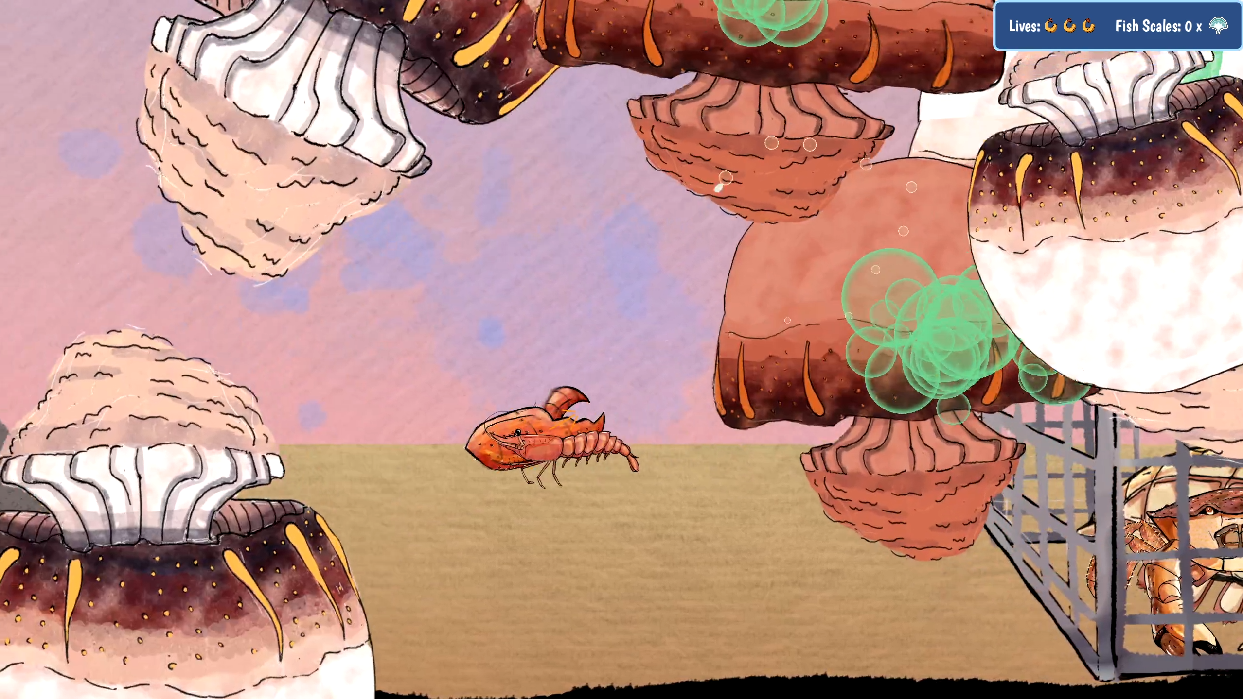 Shrimp Escape Jellyfish Enemy